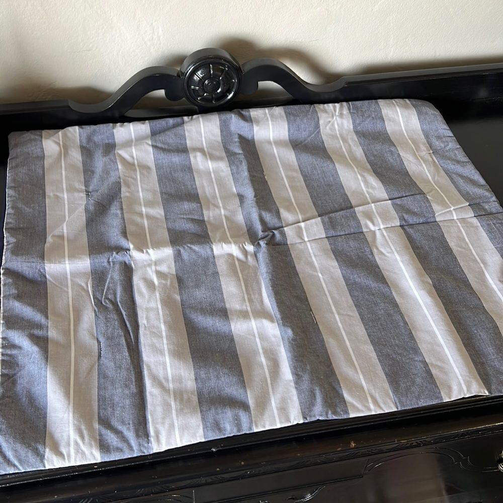 Pottery Barn Teen Vertical Stripe Sham Standard Gray Blue